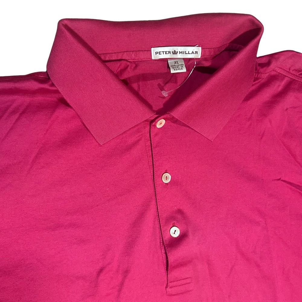 Peter Millar Red Crown Ease Solid Lisle Polo Nwd … - image 2